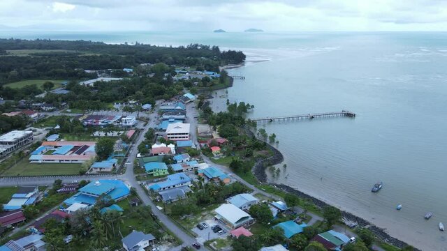 The Sematan Beach and Coastline of the most southern part of Sarawak and Borneo Island