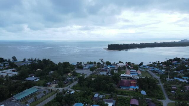 The Sematan Beach and Coastline of the most southern part of Sarawak and Borneo Island