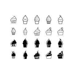 Fototapeta premium Ice cream icon set