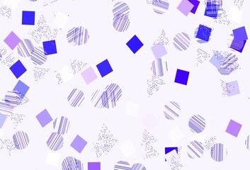 Light Pink, Blue vector layout with circles, lines, rectangles.