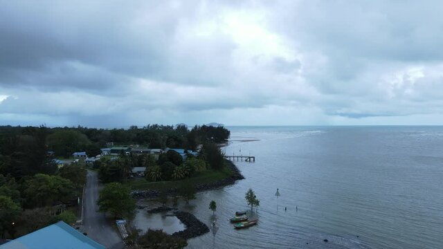 The Sematan Beach and Coastline of the most southern part of Sarawak and Borneo Island