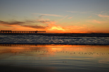 sunset on the Ocean Beach, San Diego