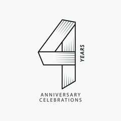 4 year anniversary design template.