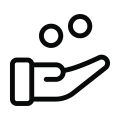 hand receive coin icon vector