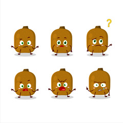 Cartoon character of kiwi with what expression