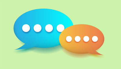 	
3d Chat bubble. Talk, dialogue, messenger or online support concept. Vector illustration