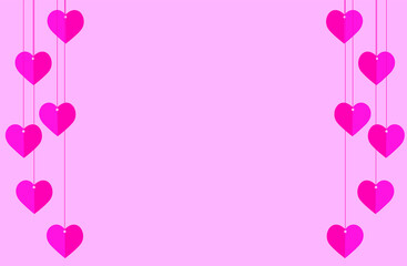 pink heart balloons, heart shape, for background, wallpaper, greeting cards on the theme of love or valentine