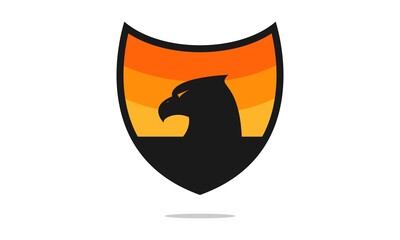 Eagle security badge illustration vector design
