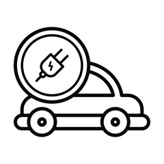 electric car, vehicle icon vector