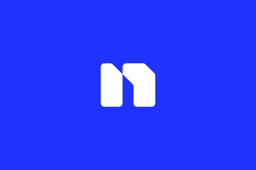 Minimal Modern Abstract Letter N Dark Background Logo Template