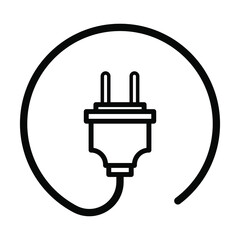 power plug icon, electricity, house interior vector