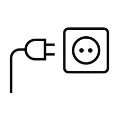 power plug icon, electricity, house interior vector