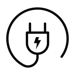 power plug icon, electricity, house interior vector