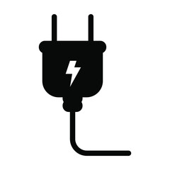 power plug icon, electricity, house interior vector