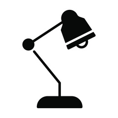 desk lamp icon, house interior kitchen utensil vector