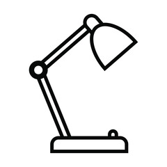 desk lamp icon, house interior kitchen utensil vector