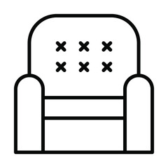 arm chair icon, sofa, house interior kitchen utensil vector