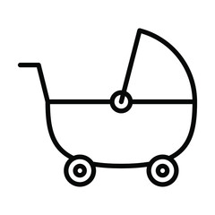 baby stroller icon, house interior kitchen utensil vector