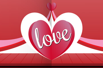 love heart concept background. paper cut style for valentine's day or invitation cards. digital craft paper art. vector illustration.
