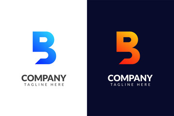 Letter B logo design elegant with creative concept