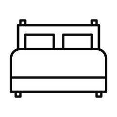 sleeping bed icon, home interior vector