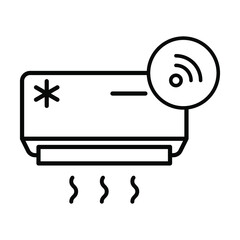 air conditioner icon, cooling system household vector