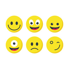 smiley face icon, emoticon, happy vector