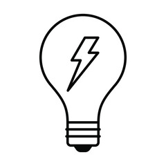 light bulb icon, idea lamp light energy vector