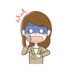 驚いて青ざめる女性