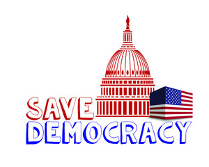 Concept illustration of saving American democracy