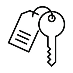 key with lable tag icon, household security vector