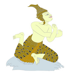 Hermit Datton or Thai Hermit exercise for Relieve a harsh tongue
 with a vector illustration.