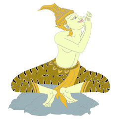 Hermit Datton or Thai Hermit exercise for
Cure dizziness with a vector illustration.