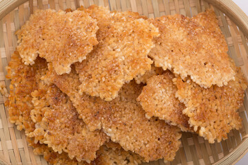 crust of overcooked rice, korean traditional food.