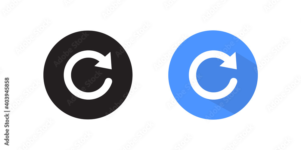 Aufkleber reload button icon vector in flat style. refresh symbol illustration