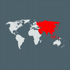 Fototapeta na wymiar map of Asia