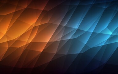 Fototapeta premium Dark Blue, Yellow vector background with polygonal style.
