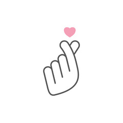 Mini heart icon,  Korean heart hand gesture symbol.
