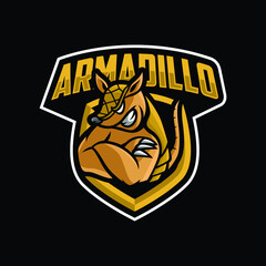 Armadillo mascot design for sport or e-sport team