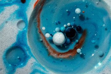 Science Fiction Planets Art Created in Oil and Milk. Galaxies evolve in this artistic science...