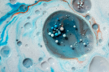 Science Fiction Planets Art Created in Oil and Milk. Galaxies evolve in this artistic science...