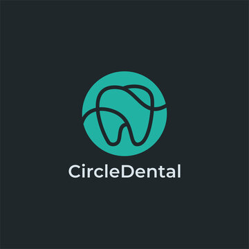 Circle Dental Teeth Logo Design Vector