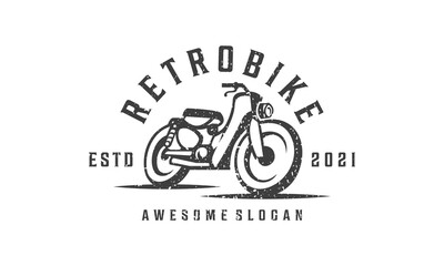 Retro Classic Vintage Motorcycle Logo Design