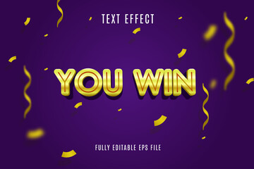 YOU WIN TEXT EFFECT DESIGN