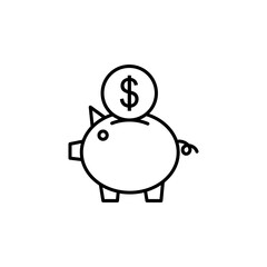 Piggy bank icon vector. piggy money icon