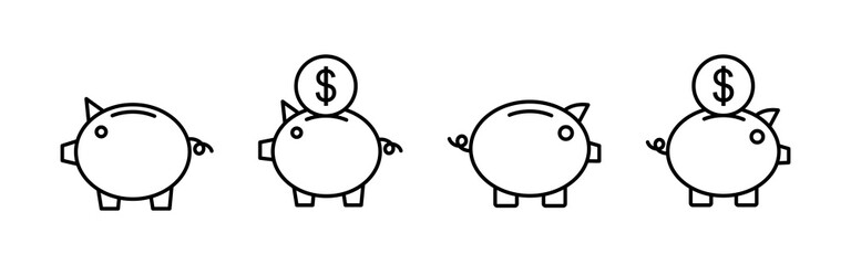 Piggy bank icon vector. piggy money icon