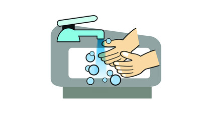 Washing hands to prevent infection ,Hygiene concept.