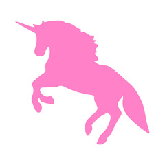 Flat Color Unicorn Animals Art Simple Cartoon Trendy Children Illustration Symbol Closeup on white background