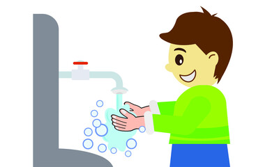 Fototapeta na wymiar Washing hands to prevent infection ,Hygiene concept.