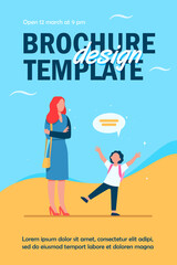 Mom with folded hands listening kid